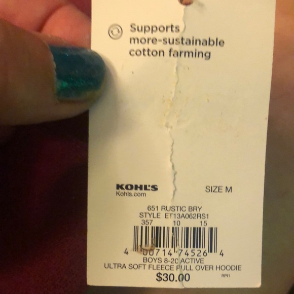 Plush purple boys hoodie - Picture 10 of 11